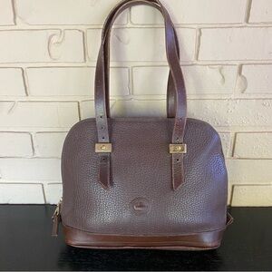 Vintage Dooney & Bourke All-Weather Pebbled Leather Purse Handbag Saddle Brown
